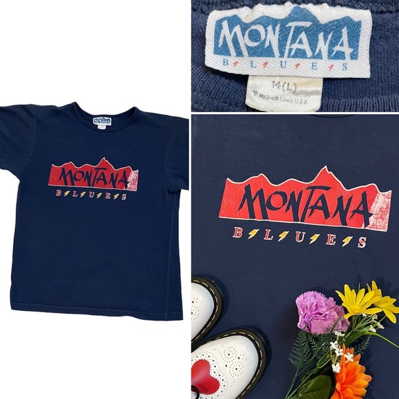 Vintage Y2k Montana Blues dark blue tee - Picture 11 of 14